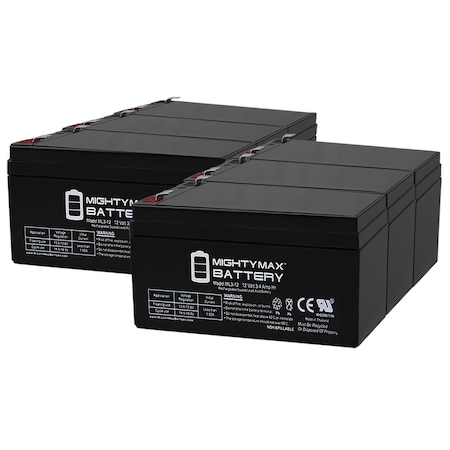 Mighty Max Battery Sealed Lead Acid Battery, 12 V, 3 AH, F1 Terminal, SLA, AGM Chemistry ML3-12MP64782323